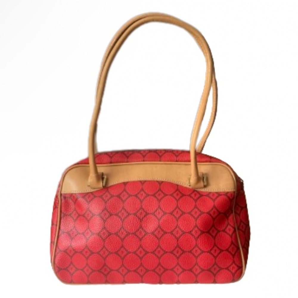 • Fossil Zip Top Leather Trim Purse •